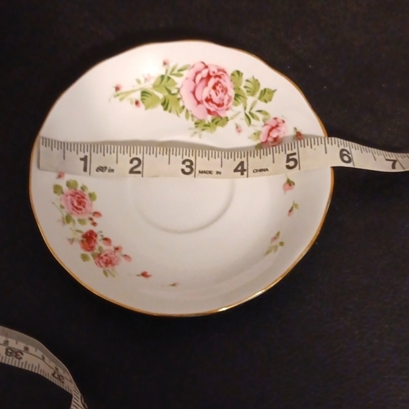 Vintage| Dainty Floral Pink Rose  white teacup saucer set - Picture 7 of 7